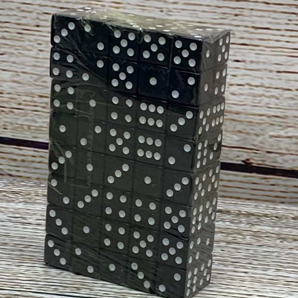 40 Pair of Dice Black Set with White Pips Dots New Sealed